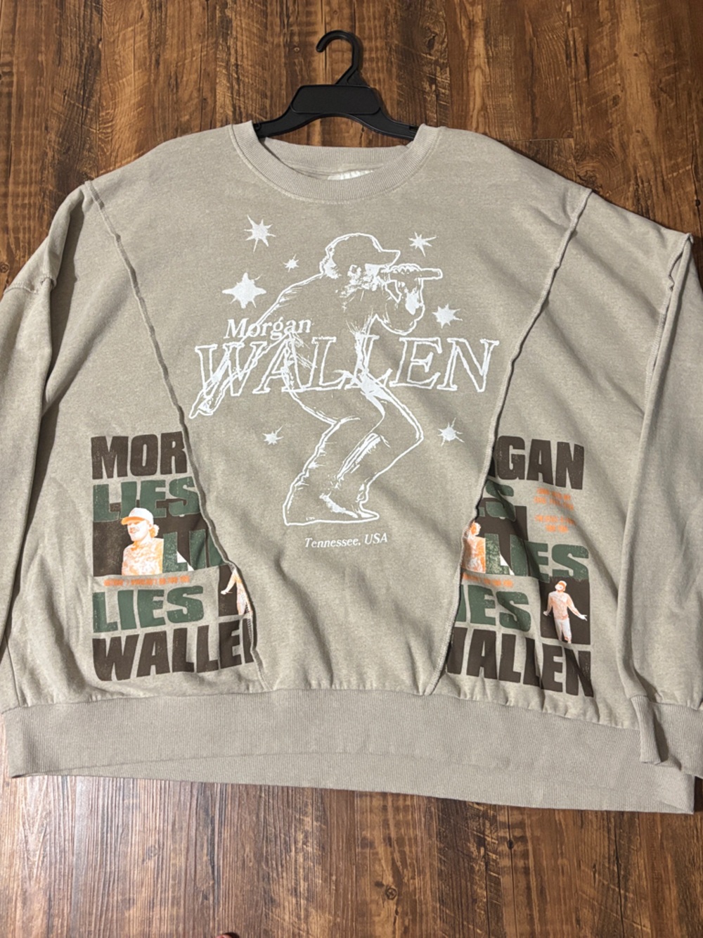 Morgan Wallen Men's Olive Graphic Sweatshirt